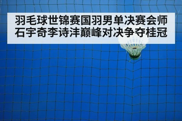 羽毛球世锦赛国羽男单决赛会师石宇奇李诗沣巅峰对决争夺桂冠